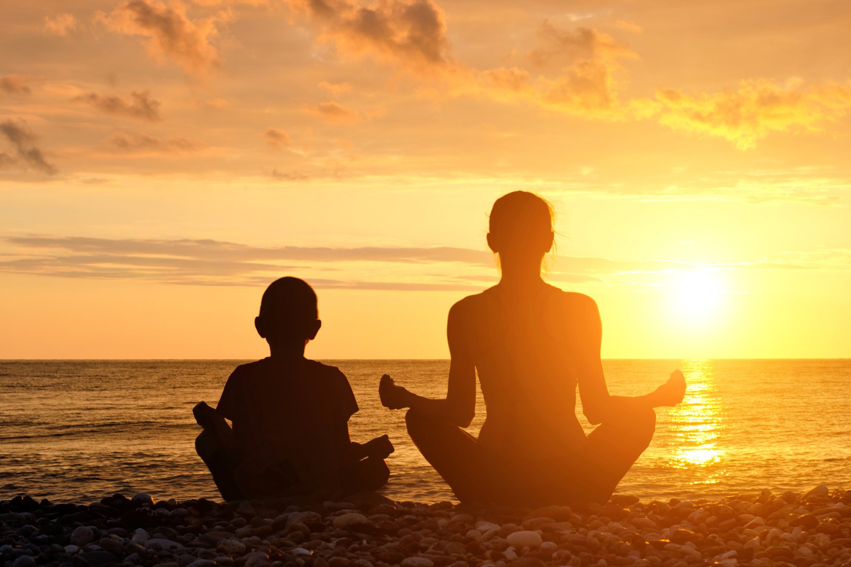 Mom and Son Meditate